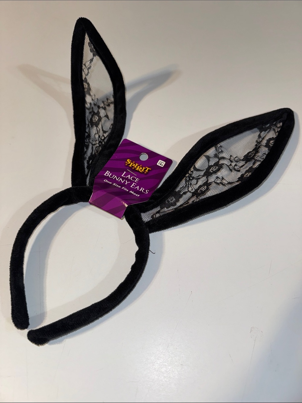 Spirit Black Lace‎ Bunny Ear Headband with Floral Lace